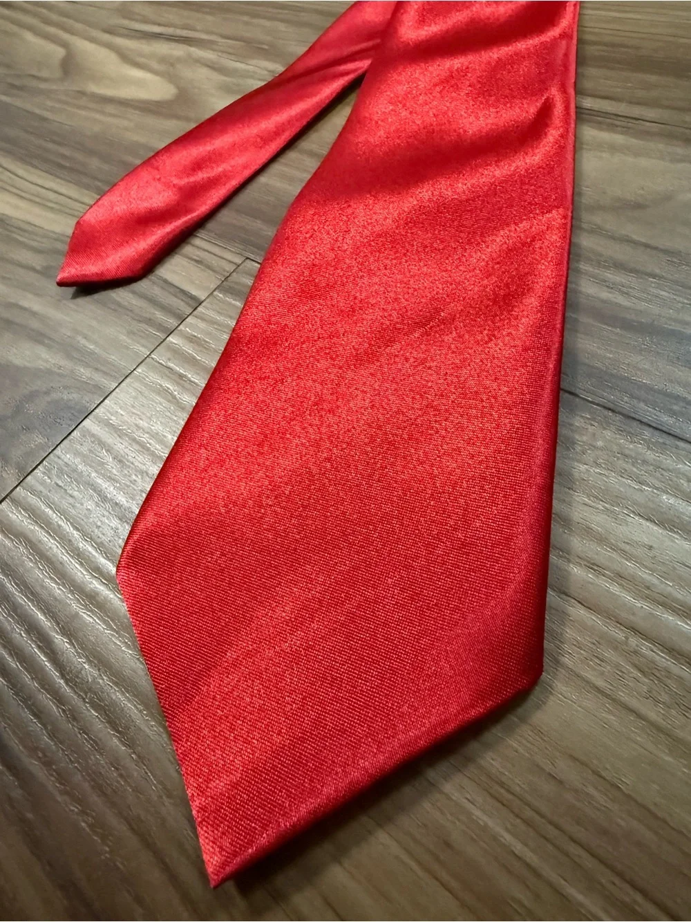 Boys/kids size- Classic Red Satin Tie - clip on